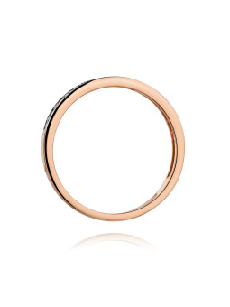 Rose gold ring with diamonds DRBR13-39 18MM