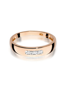 Rose gold ring with diamonds DRBR13-45