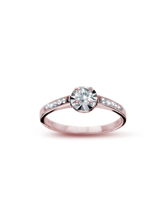 Rose gold engagement ring with diamonds DRBR14-20