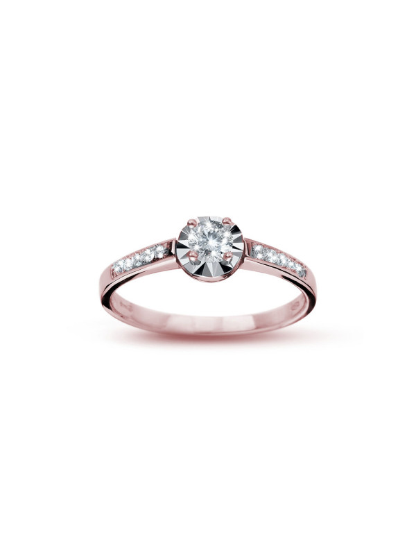 Rose gold engagement ring with diamonds DRBR14-20