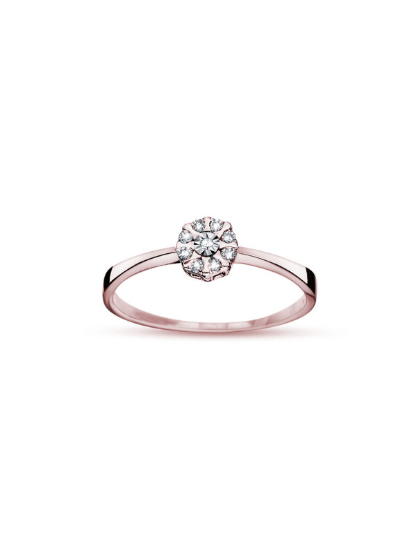 Rose gold engagement ring with diamonds DRBR09-18