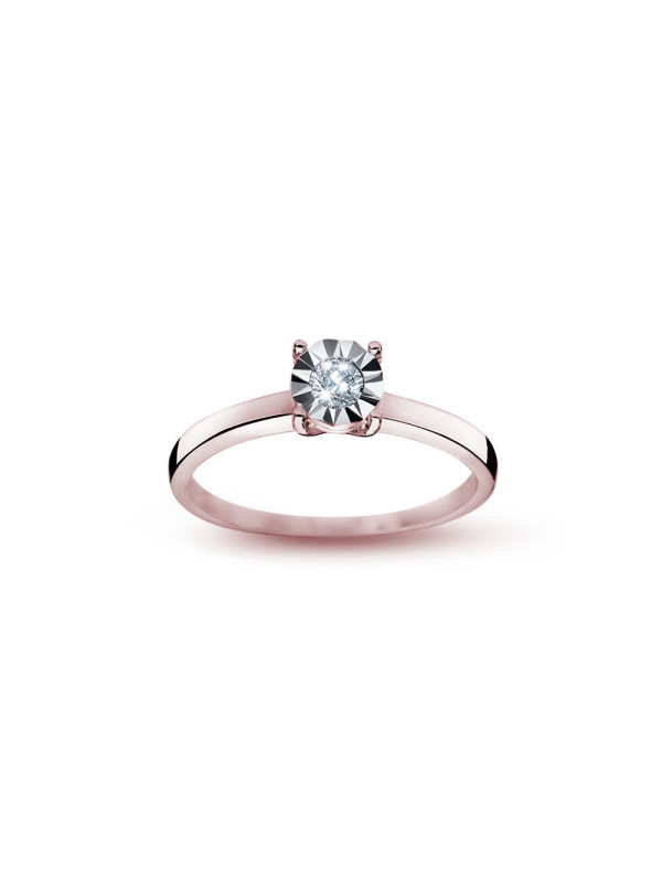 Rose gold engagement ring with diamond DRBR01-57