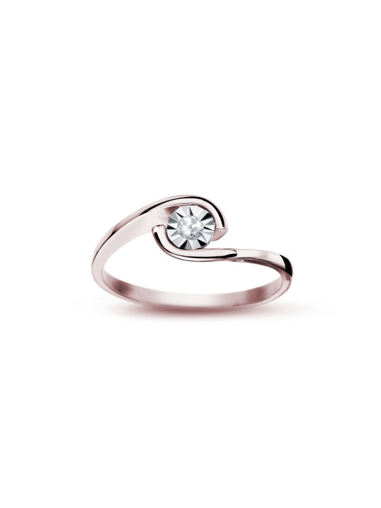 Rose gold ring with diamond DRBR10-30 16MM