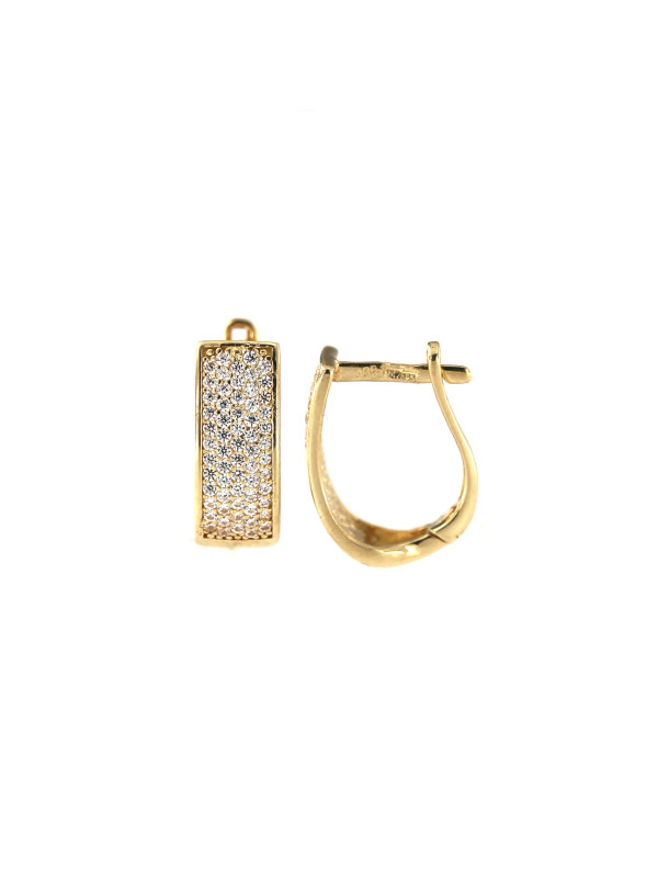 Yellow gold english lock earrings BGA03-04-16