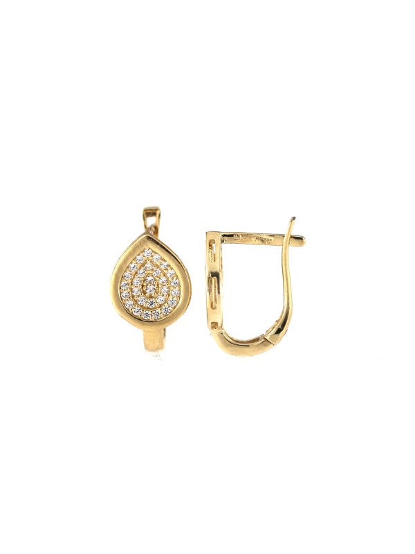 Yellow gold zirconia earrings BGA03-08-06