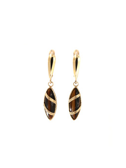 Yellow gold english lock earrings BGA01-DU-02
