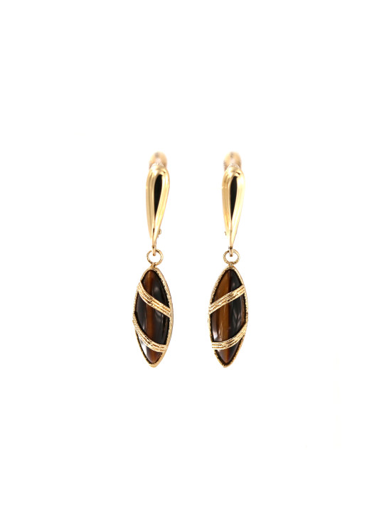 Yellow gold english lock earrings BGA01-DU-02