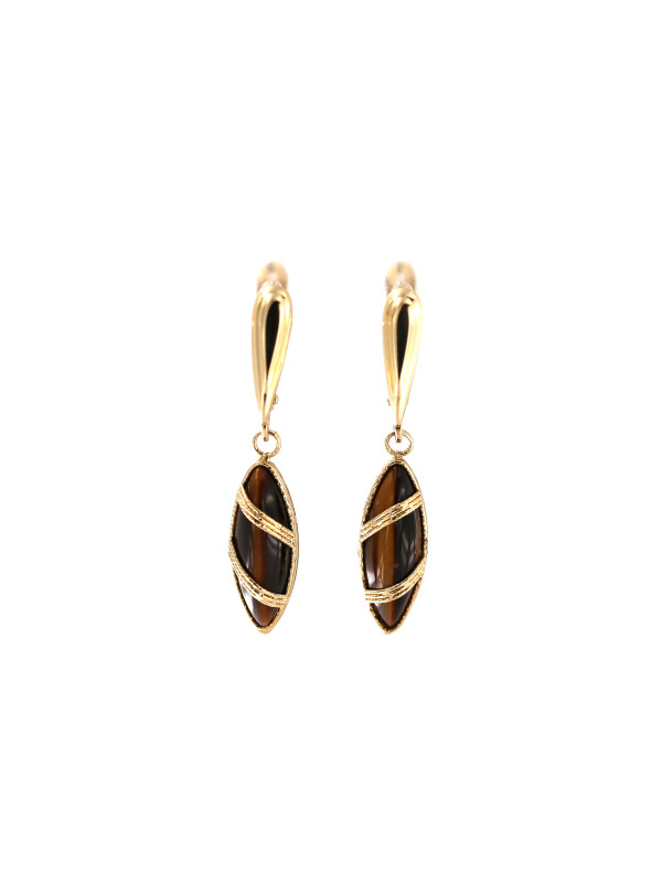 Yellow gold english lock earrings BGA01-DU-02