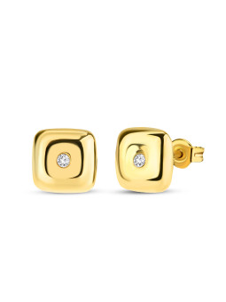 Yellow gold earrings with diamonds BGBR01-11-08