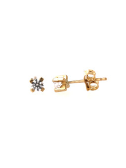 Yellow gold stud zirconia earrings BGV03-06-06