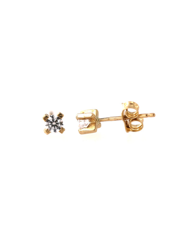 Yellow gold stud zirconia earrings BGV03-06-06