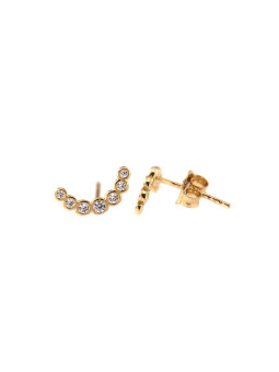 Yellow gold stud zirconia earrings BGV06-09-01