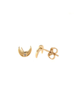 Yellow gold stud earrings the moon BGV07-26-01