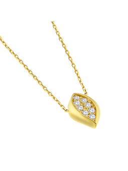 Yellow gold diamond pendant necklace CPGR14-01