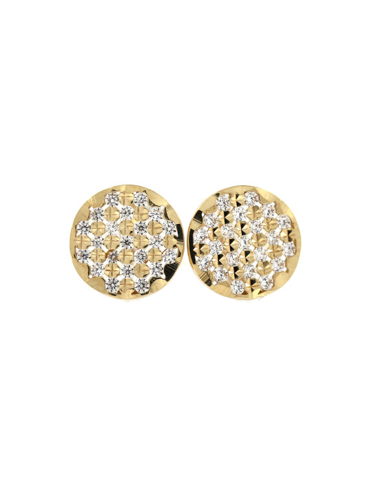Yellow gold earrings with cz BGA03-02-01
