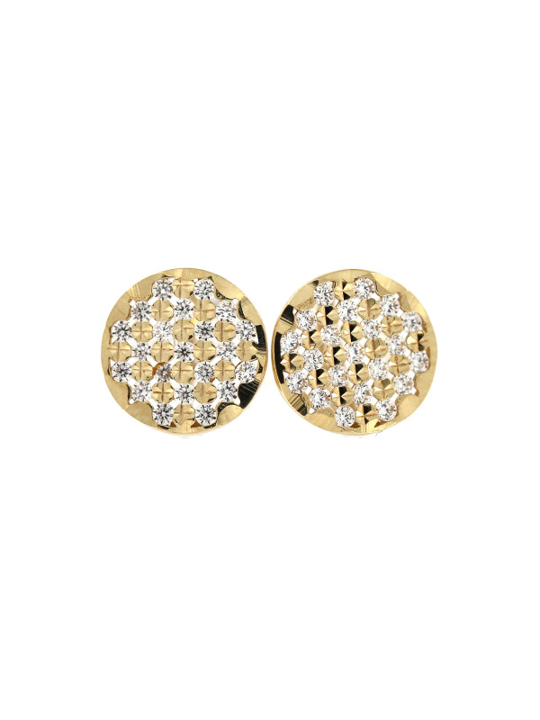Yellow gold earrings with cz BGA03-02-01
