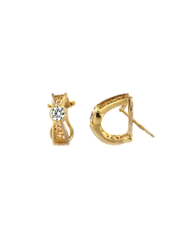 Yellow gold earrings with cz BGA03-04-03