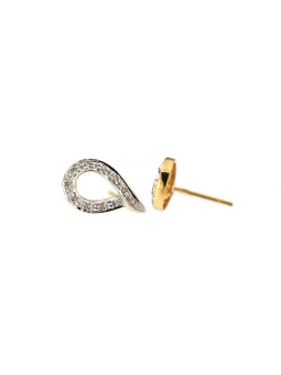 Yellow gold earrings with diamonds BGBR01-07-02